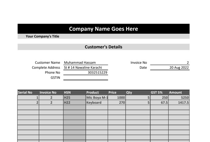 do excel data entry and make auto invoice generator and PDF